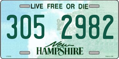 NH license plate 3052982