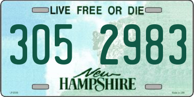 NH license plate 3052983