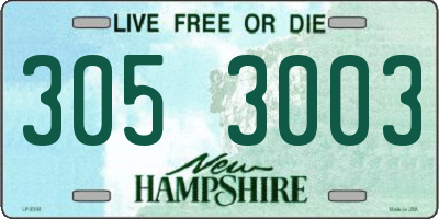 NH license plate 3053003