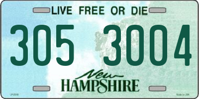 NH license plate 3053004