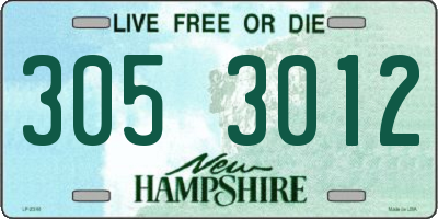 NH license plate 3053012
