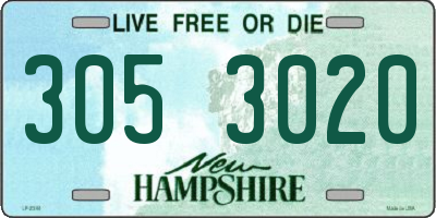 NH license plate 3053020