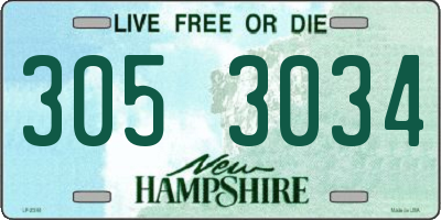 NH license plate 3053034
