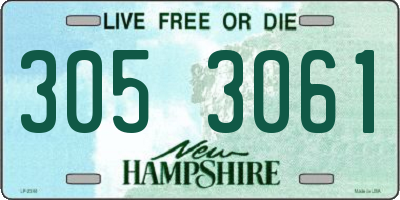 NH license plate 3053061