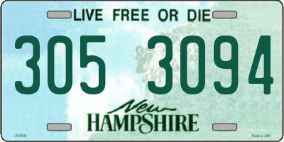 NH license plate 3053094