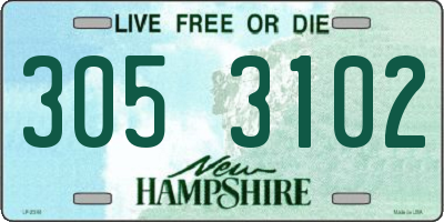NH license plate 3053102