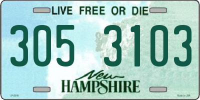 NH license plate 3053103