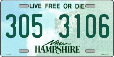 NH license plate 3053106