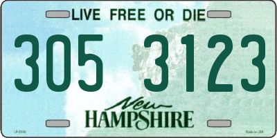 NH license plate 3053123