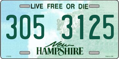 NH license plate 3053125