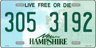 NH license plate 3053192