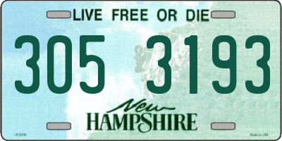 NH license plate 3053193