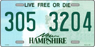 NH license plate 3053204