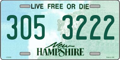 NH license plate 3053222
