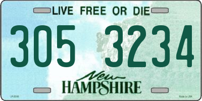 NH license plate 3053234