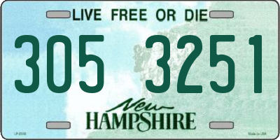 NH license plate 3053251