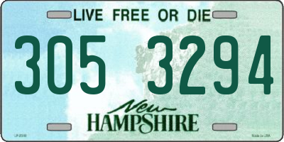NH license plate 3053294