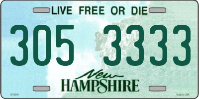 NH license plate 3053333