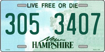 NH license plate 3053407