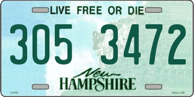 NH license plate 3053472
