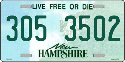 NH license plate 3053502