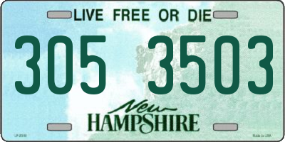 NH license plate 3053503