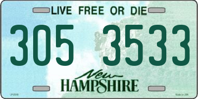 NH license plate 3053533
