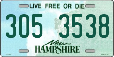NH license plate 3053538