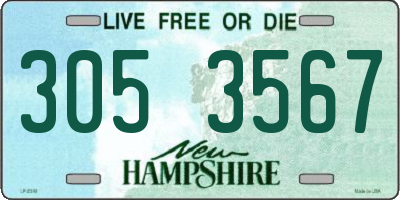 NH license plate 3053567