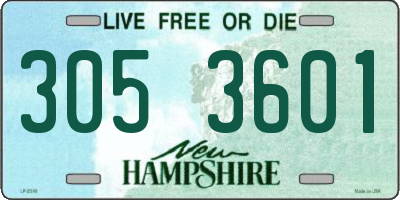 NH license plate 3053601