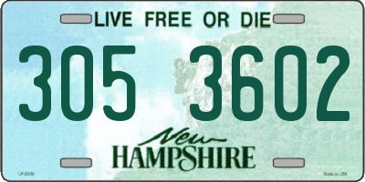 NH license plate 3053602