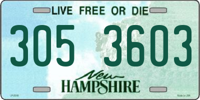 NH license plate 3053603