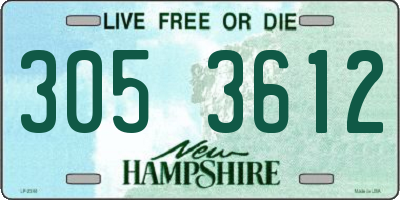 NH license plate 3053612