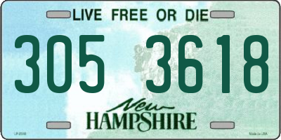 NH license plate 3053618