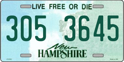 NH license plate 3053645