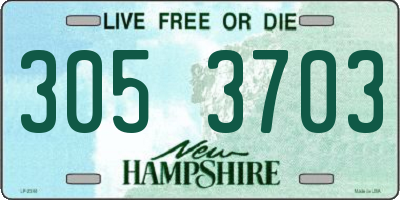NH license plate 3053703