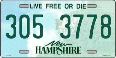 NH license plate 3053778