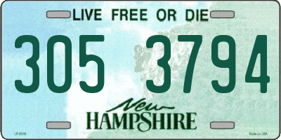 NH license plate 3053794