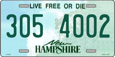 NH license plate 3054002