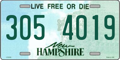 NH license plate 3054019