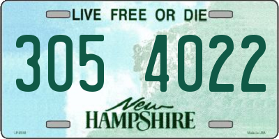 NH license plate 3054022