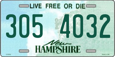NH license plate 3054032