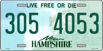 NH license plate 3054053