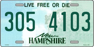 NH license plate 3054103