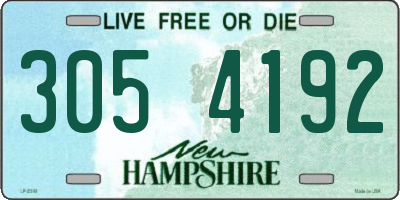 NH license plate 3054192