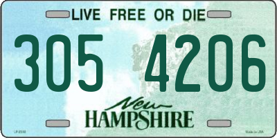 NH license plate 3054206