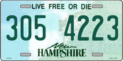 NH license plate 3054223