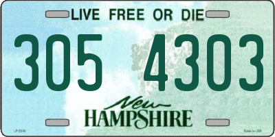 NH license plate 3054303