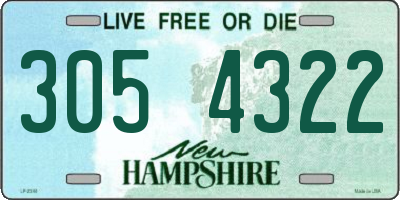 NH license plate 3054322