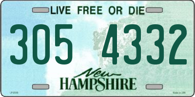 NH license plate 3054332
